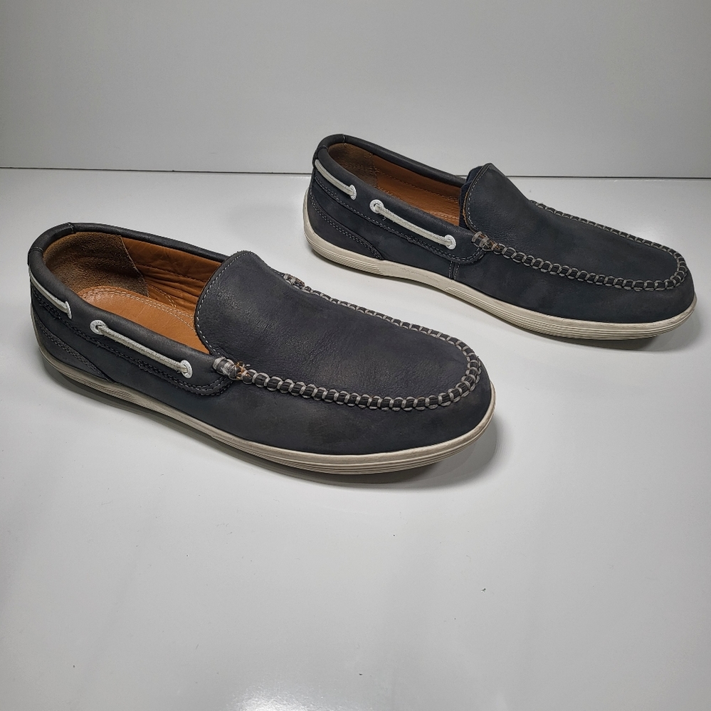 Sebago Soft Leather Nantucket Slip On Navy Loafer Mens US Size 8.